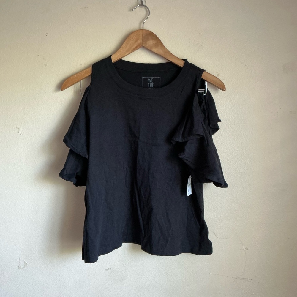 Free people we the free open shoulder cold shoulder ruffle sleeve top size XS